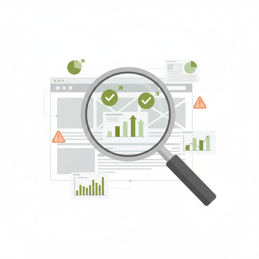 Illustration audit SEO - analyse de site web